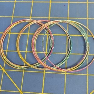 Colorful Metallic Stackable Bangles Set of 12